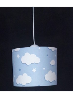 Normadia Mavi Bulut Desenli Bebek ve Çocuk Odası Asma Avize