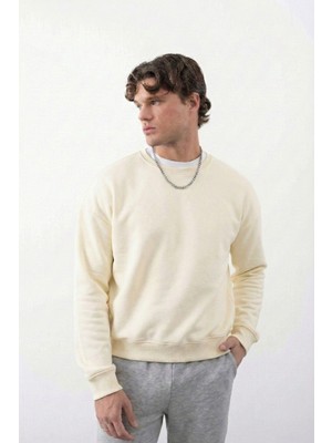 Gothamvibes Erkek Boxy Oversize Vanilya Sarısı Sweatshirt
