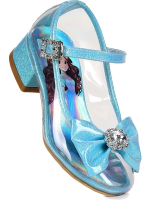 Kiko Kids  Asel Kız Çocuk Simli Topuklu Abiye Şeffaf Ayakkabı