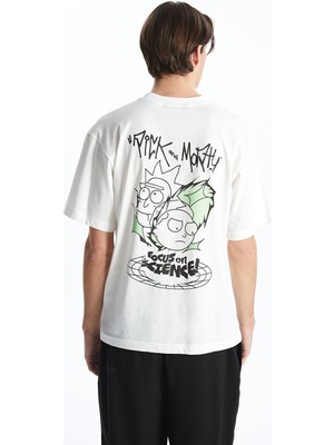 Lc Waikiki Yeni Sezon Bisiklet Yaka Rick And Morty Baskılı Penye Erkek Tişört