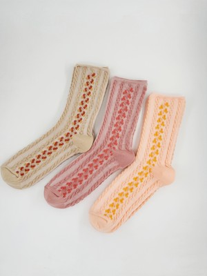 Stocalze Kabartma Desenli Kadın Çorap. Yumuşak ve Esnek 6'lı Günlük Çorap Seti