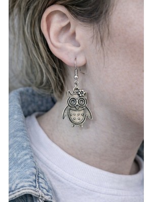 Herşey Nota Owl Charm – Baykuş Figürlü Gümüş Renk Küpe