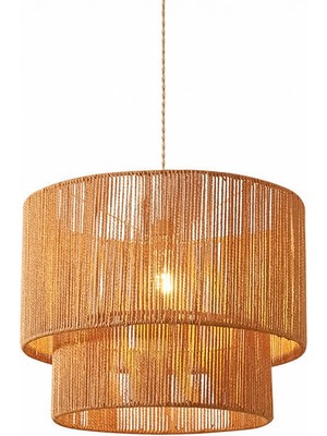 Normadia Iki Katlı Kağıt Ip Bohem Rustik Modern Iskandinav Tarz Avize Aydınlatma