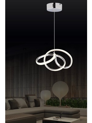 Normadia Krom 3 Renkli Alüminyum Avize, Koridor ve Mutfak Için Şık Tasarım