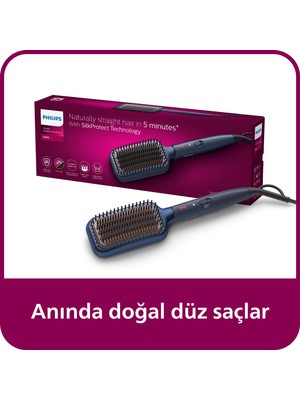Philips Düzleştirici Tarak, Anında Doğal Düz, Pürüzsüz Kabarmayan Saçlar, BHH885/00