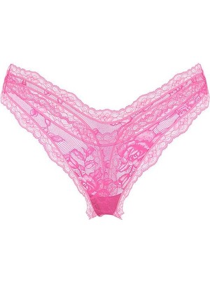 Victoria's Secret Gül Dantelli Derin Bacak Kesim Tanga