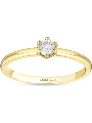 Assos Pırlanta 0.10 Karat Pırlanta Tektaş Yüzük