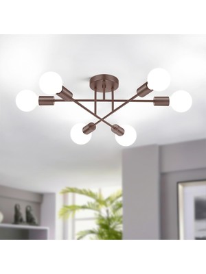 Normadia Şık 6'lı Çapraz Tavan Lambası Seti, Kahverengi, Ampulsuz, Çok Yönlü Kullanım