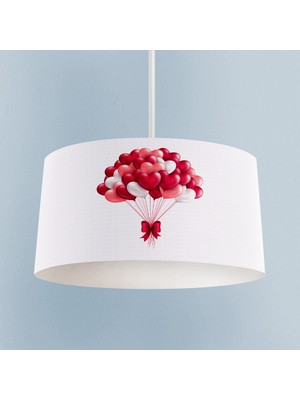 Normadia Fiyonklu Kalpli Balon Desenli Bebek ve Çocuk Odası Avizesi