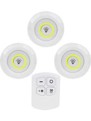 Normadia Kablosuz LED Işık Seti, Uzaktan Kumandalı, Dolap Içi Gece Lambası, 3'lü