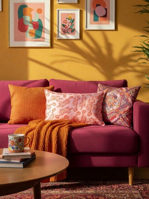 Rahan Design Kaplan Desenli Pembe Kırmızı Çift Taraflı Süet Kırlent Kılıfı - 30X50CM - Dekoratif Dikdörtgen Kırlent Kılıfı