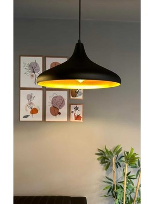 Normadia Modern Siyah Metal Sarkıt Avize, 35CM, Şık ve Zarif Tasarım