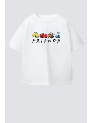 Monila Erkek Çocuk Pamuklu Bisiklet Yaka Araba Baskılı T-Shirt