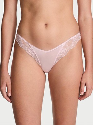 Victoria's Secret Gül Dantelli Derin Bacak Kesim Tanga