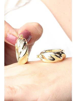 By Barun Halka Küpe Yuvarlak Halat 925 Ayar Gümüş Küpe