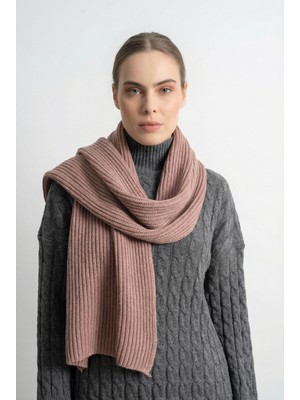 Shophia Kadın Triko Örgü Atkı - Gül Kurusu