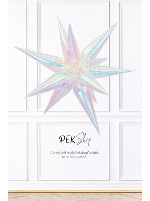 Pekshop Hologram Kutup Yıldızı Folyo Balon 24INÇ