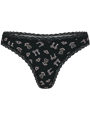 Victoria's Secret Esnek Pamuklu Dantel Belli Tanga