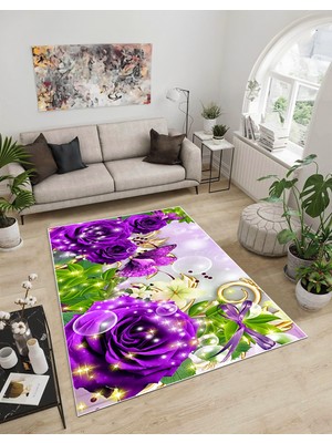 Dijidekor Shine M(286) Mor Saçaksız Mutfak Koridor Yolluk Salon Yatak Odası Halısı