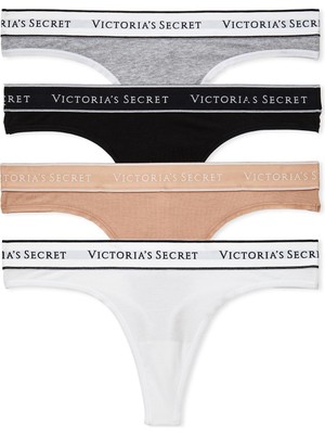 Victoria's Secret 4'lü Logolu Pamuklu Tanga