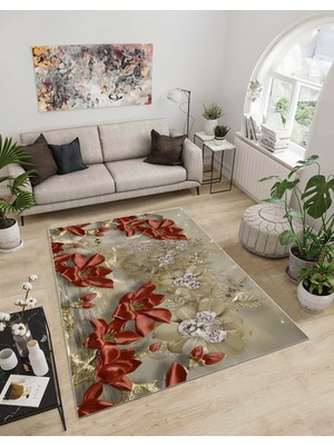 Dijidekor Shine M(274) Taba Saçaksız Mutfak Koridor Yolluk Salon Yatak Odası Halısı