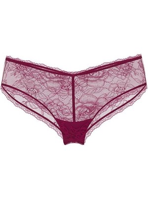 Victoria's Secret Gül Dantelli Derin Bacak Kesim Cheeky Külot
