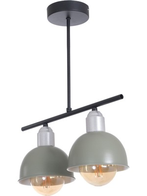 Normadia Yeşil Renkli Modern 2'li Avize, Oturma ve Yatak Odası Dekorasyonu