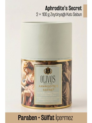 Olivos Aphrodite’s Secret El Yapımı %100 Zeytinyağlı Katı Sabun | Premium Tasarım Kutu | 2×100 G