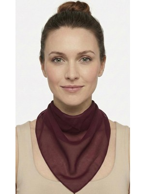 JZ Moda Bordo Şifon Kare Fular - Zarif Kadın Boyun Fuları ve Bandana (50X50CM)