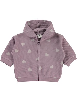 Civil Baby Kalp Baskılı 6-18 Ay Hırka - Lila 18-24 Ay