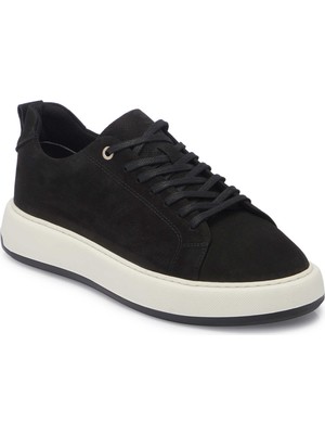 Tergan Siyah Hakiki Nubuk Deri Erkek Sneaker - E25I1AY57220-A64