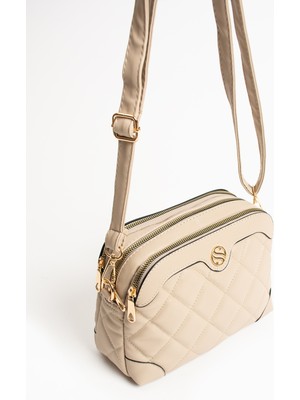 ÖZER-1267 Sanmorris Çapraz Askılı 4 Bölmeli Kadın Omuz Çantası