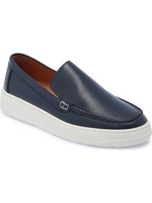 Tergan Lacivert Hakiki Deri Erkek Loafer - E25I1AY57269-A31