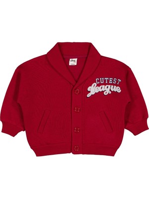 Civil Baby Yazı Nakışlı 6-18 Ay Hırka - Bordo 18-24 Ay