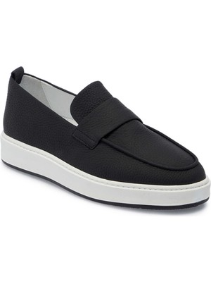 Tergan Siyah Hakiki Deri Erkek Loafer - E25I1AY57320-A23