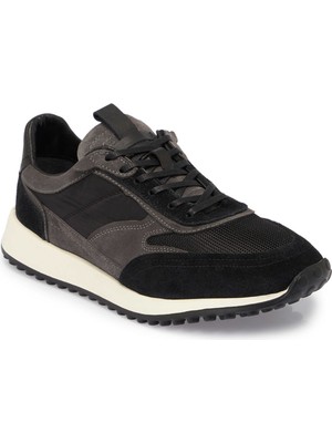 Tergan Siyah Deri - Tekstil Erkek Sneaker - E25I1AY57373-A01