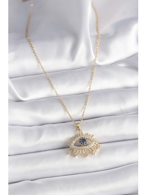 Lokiboo 316L Çelik Gold Renk Zincir Zirkon Taşlı Göz Model Kadın Yüzük - TJ-BKO9563