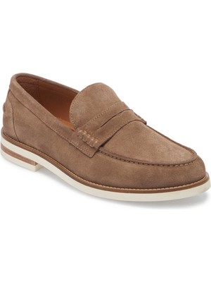 Tergan Bej Hakiki Süet Deri Erkek Loafer - E25I1AY57208-T86