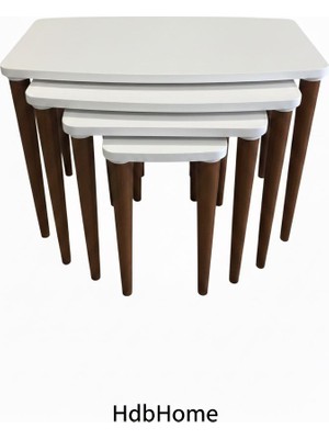 Hdb Home Napoli Dörtlü Zigon Krem Ceviz