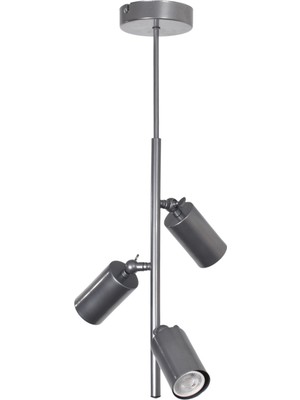 Normadia Modern Gri 3'lü Spot Avize, Ayarlanabilir, Salon, Mutfak, Cafe Için