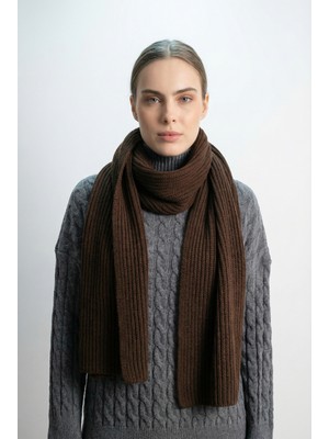 Shophia Kadın Triko Örgü Atkı - Kahve