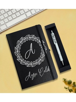 As Gift Kişiye Özel Defter & Kalem Hediye Seti (Siyah)