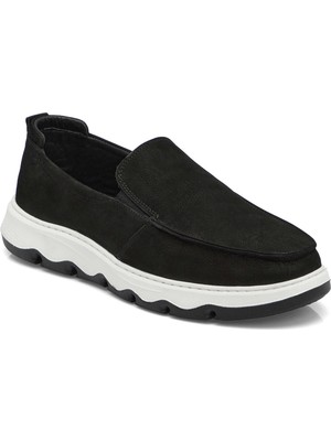 Tergan Siyah Hakiki Nubuk Deri Erkek Loafer - E25I1AY57221-A64