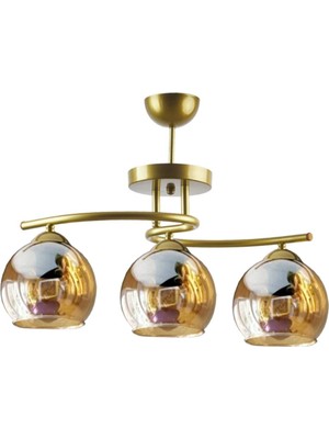 Normadia Modern Eskitme 3'lü Avize, Bal Rengi Cam, Şık Salon, Mutfak ve Yatak Odası Için