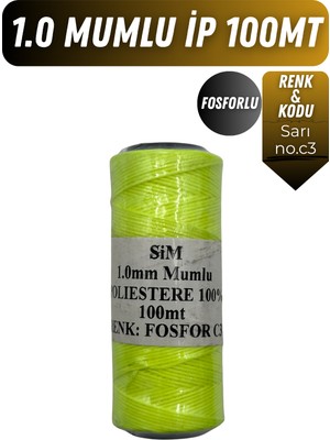 Onur Deri El Dikişi Için Mumlu Iplik 1.0mm 100MT Tüm Renkler, Hediye 1 Adet Saraç Iğnesi, Sim Mumluip