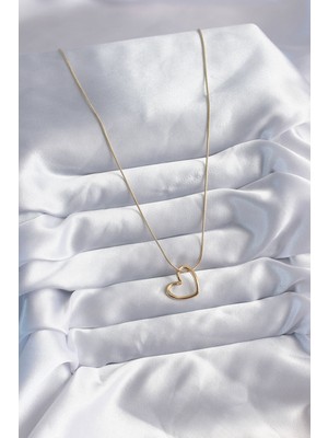Lokiboo 316L Çelik Zincir Gold Renk Kalp Model Kadın Kolye - TJ-BKO8033