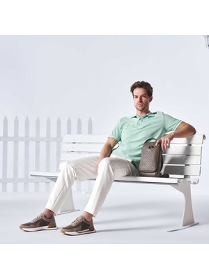 Tergan Vizon Deri - Tekstil Erkek Sneaker - E25I1AY57288-A65