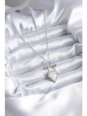 Lokiboo 316L Çelik Gümüş Renk Zirkon Taş Detay Kadın Kolye - TJ-BKO7896