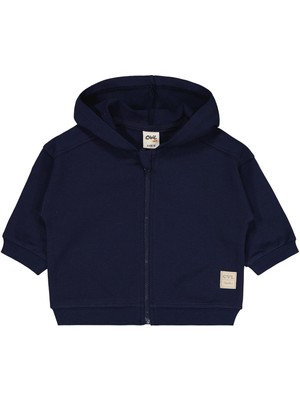Civil Baby Civil Basic Timeless Kapüşonlu 6-18 Ay Hırka - Lacivert 9-12 Ay
