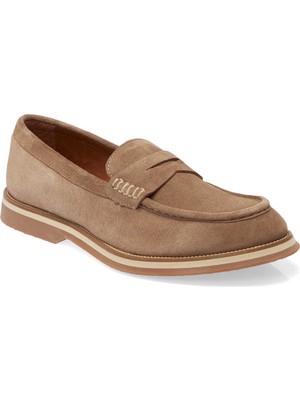 Tergan Bej Hakiki Süet Deri Erkek Loafer - E25I1AY57308-B79